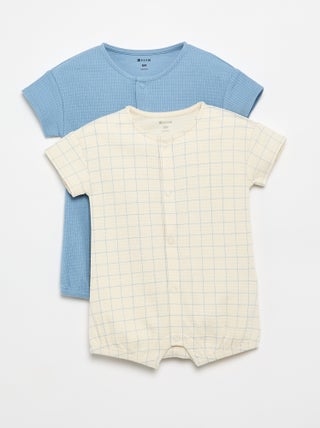 Pack de 2 pijamas leves abotoados