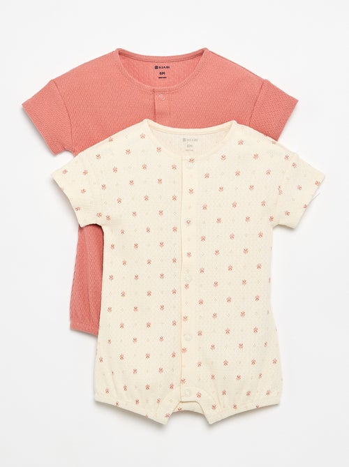 Pack de 2 pijamas leves abotoados - Kiabi