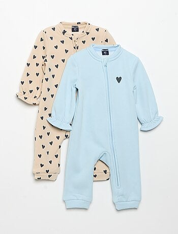 Pack de 2 pijamas-macacão de polar