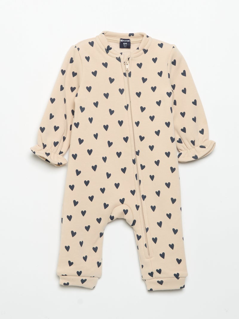 Pack de 2 pijamas-macacão de polar Bege - Kiabi