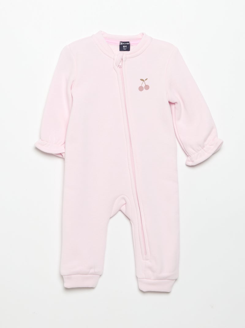 Pack de 2 pijamas-macacão de polar Rosa - Kiabi