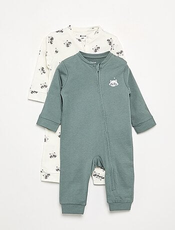 Pack de 2 pijamas tipo macacão em algodão