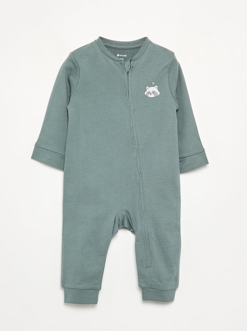 Pack de 2 pijamas tipo macacão em algodão Azul - Kiabi