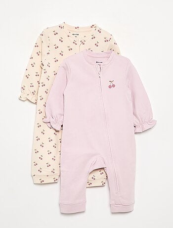 Pack de 2 pijamas tipo macacão em algodão