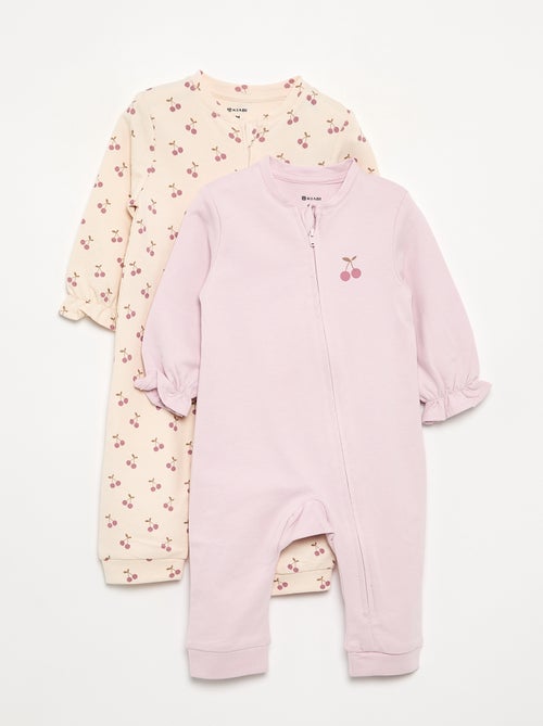 Pack de 2 pijamas tipo macacão em algodão - Kiabi Pack de 2 pijamas tipo macacão em algodão - Kiabi