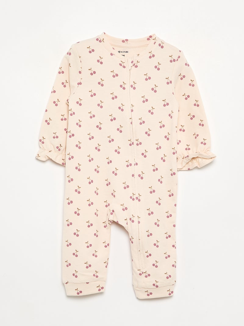 Pack de 2 pijamas tipo macacão em algodão Rosa - Kiabi