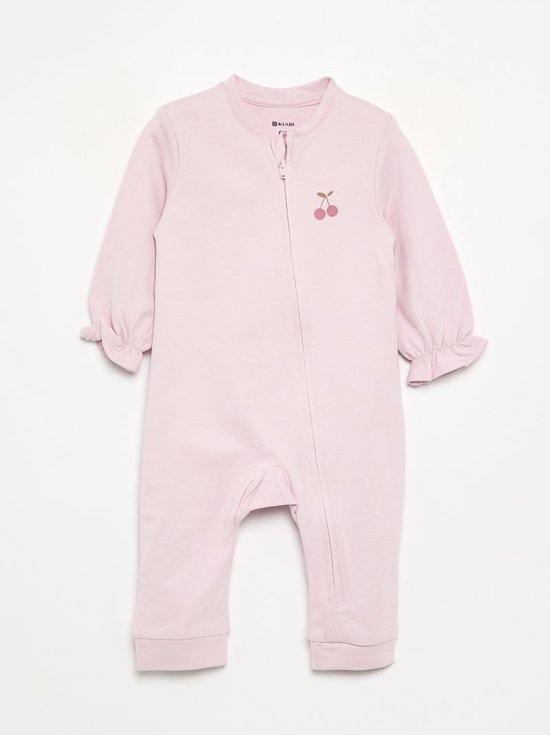 Pack de 2 pijamas tipo macacão em algodão Rosa - Kiabi