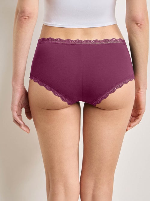 Pack de 2 shorties com acabamento em renda - Kiabi Pack de 2 shorties com acabamento em renda - Kiabi