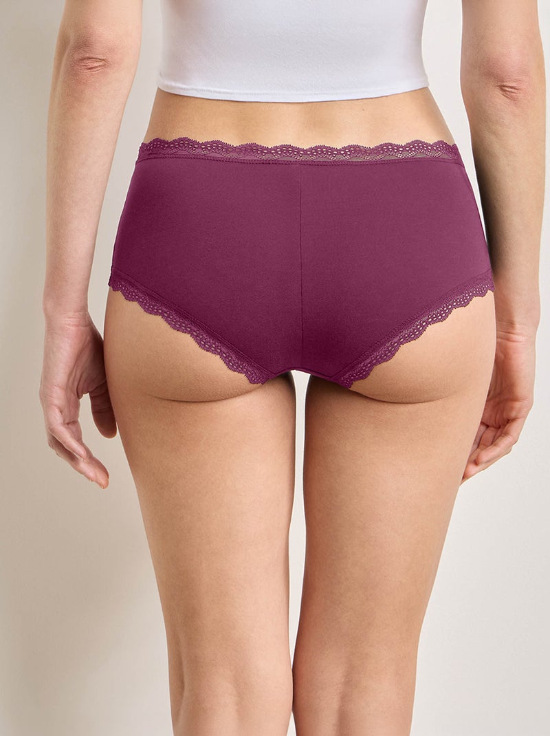 Pack de 2 shorties com acabamento em renda Rosa - Kiabi