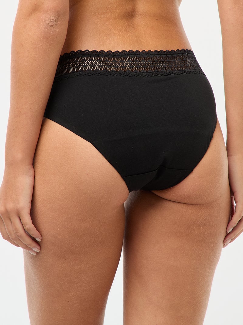 Pack de 2 shortys menstruais fluxo leve Preto - Kiabi
