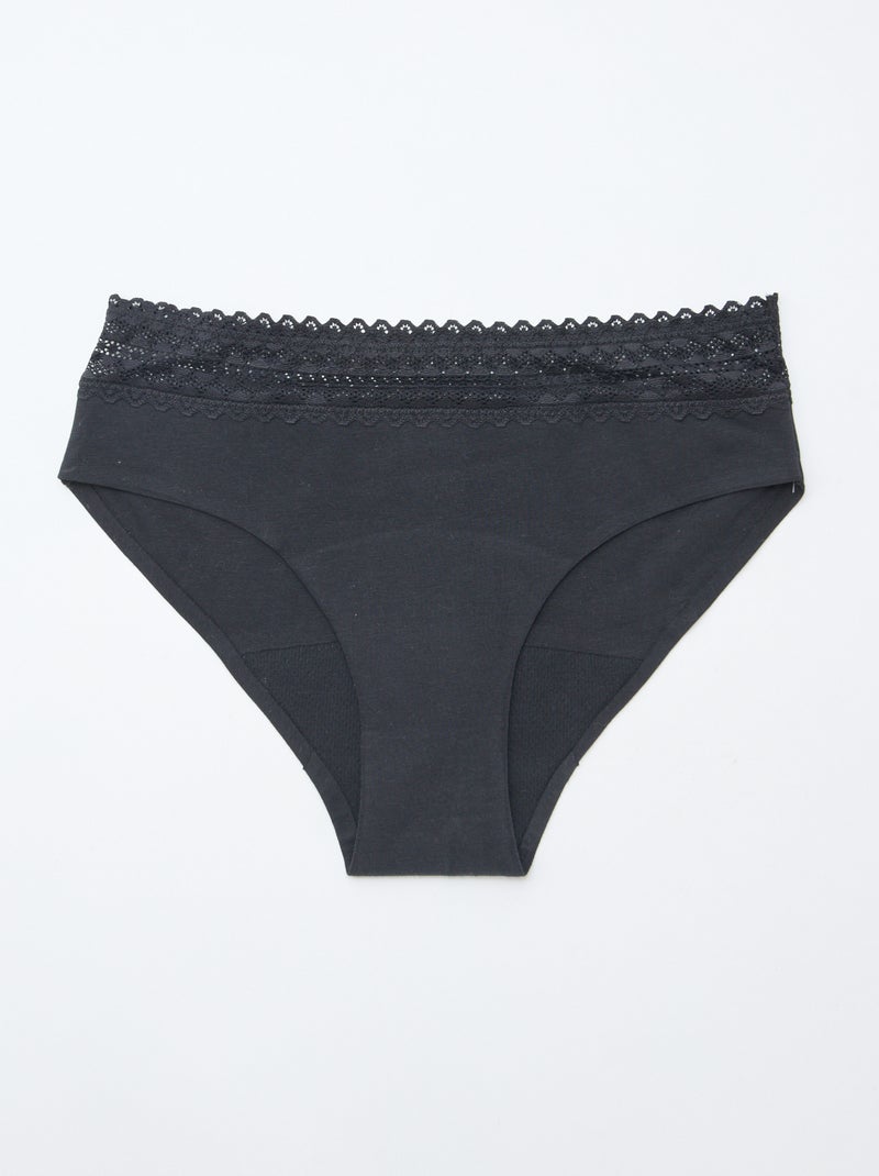 Pack de 2 shortys menstruais fluxo leve Preto - Kiabi