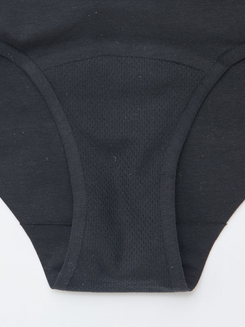 Pack de 2 shortys menstruais fluxo leve Preto - Kiabi