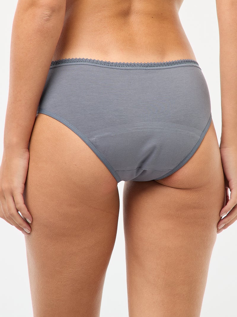 Pack de 2 shortys menstruais fluxo médio Cinza - Kiabi