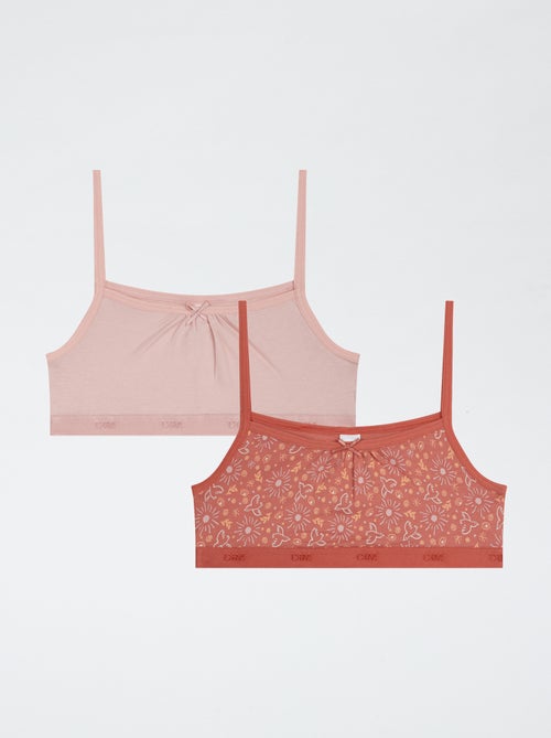 Pack de 2 soutiens sem bojo de algodão liso DIM - Kiabi