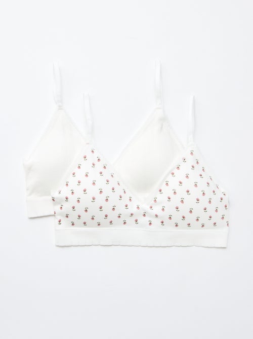 Pack de 2 sutiãs triângulo em rib - Kiabi
