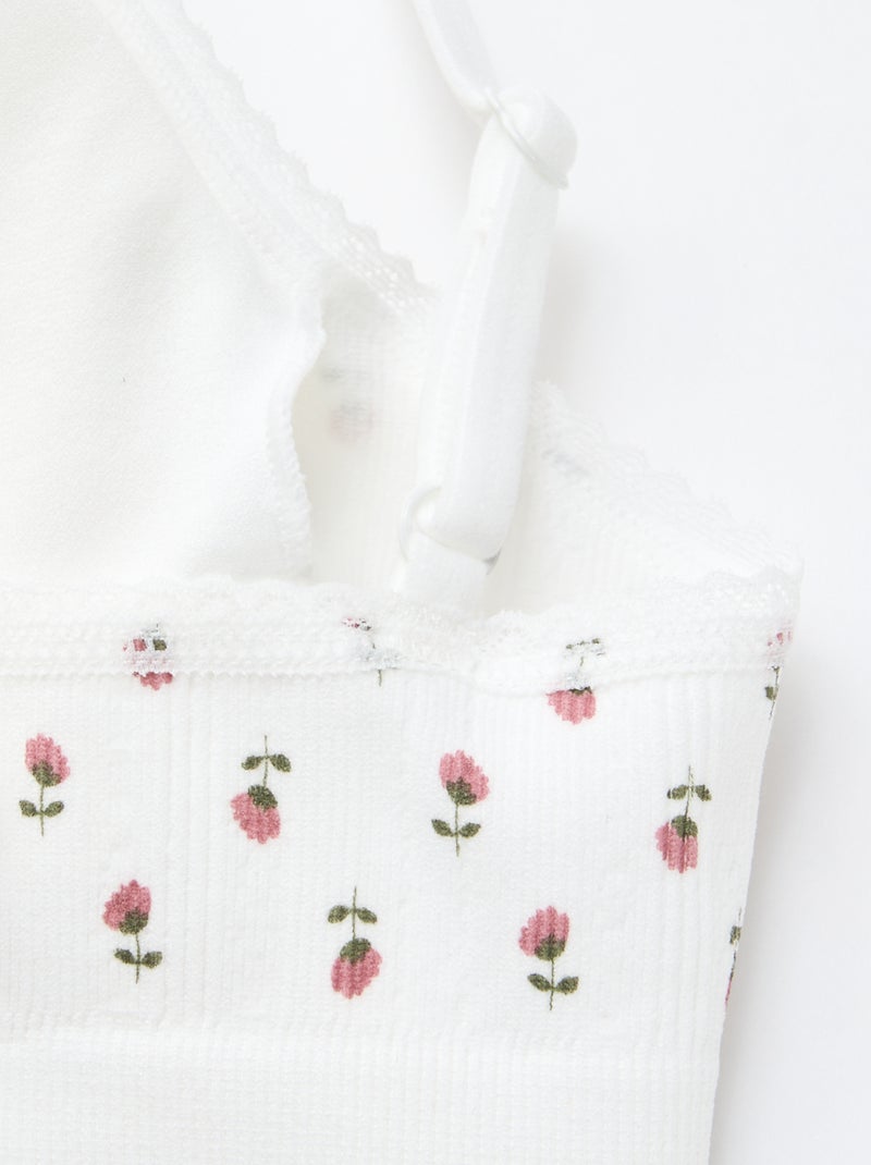 Pack de 2 sutiãs triângulo em rib Branco - Kiabi