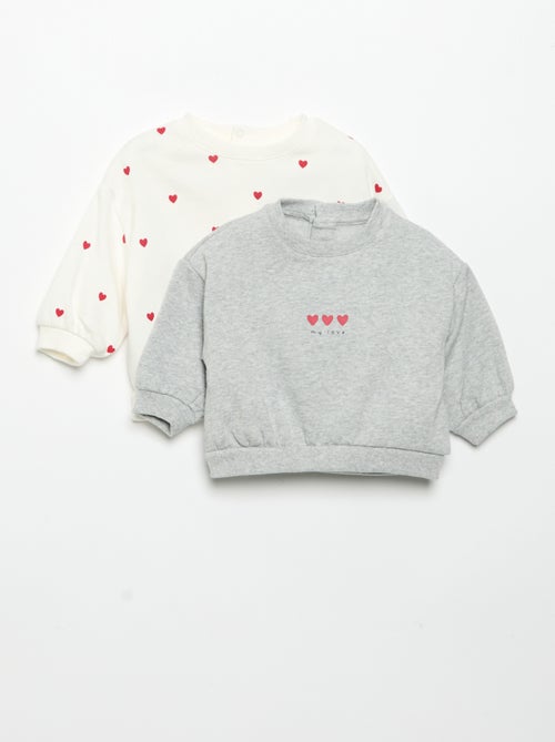 Pack de 2 sweat-shirts estampados - Kiabi Pack de 2 sweat-shirts estampados - Kiabi