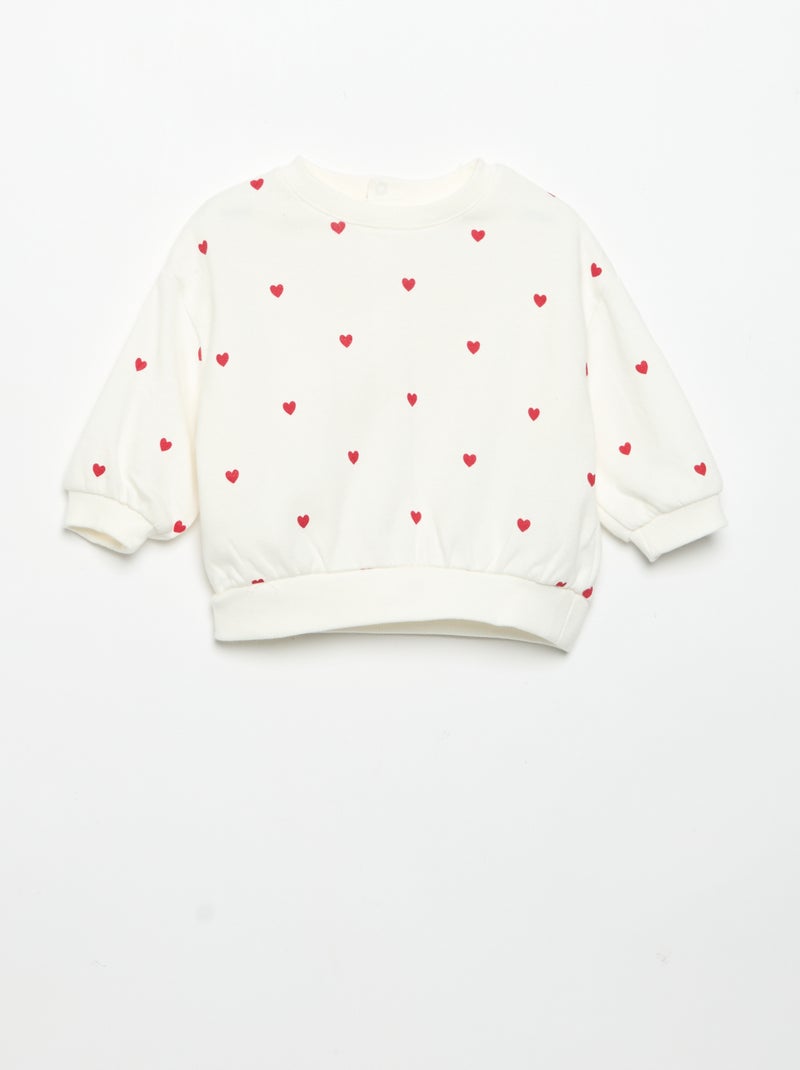 Pack de 2 sweat-shirts estampados Branco - Kiabi