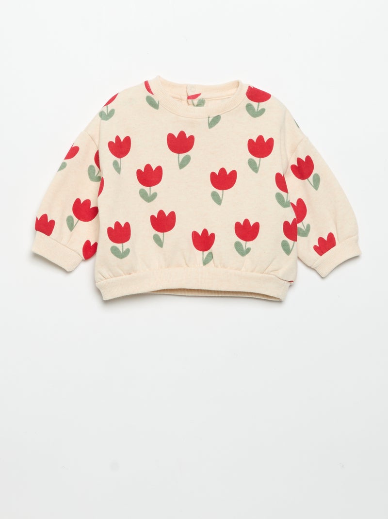 Pack de 2 sweat-shirts estampados Branco - Kiabi