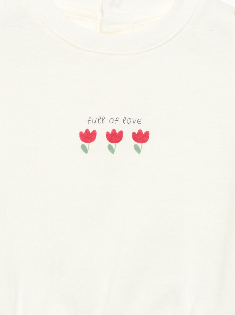 Pack de 2 sweat-shirts estampados Branco - Kiabi