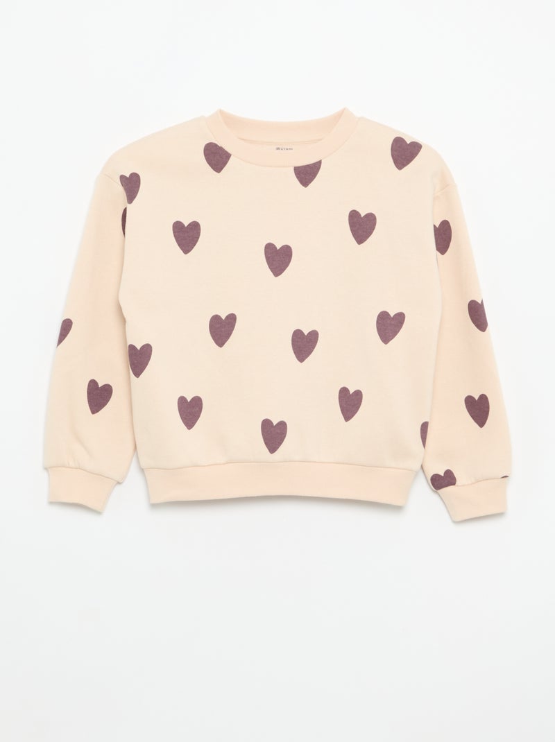 Pack de 2 sweats: 1 liso e 1 estampado all over Bege - Kiabi