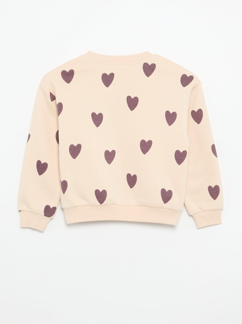 Pack de 2 sweats: 1 liso e 1 estampado all over Bege - Kiabi