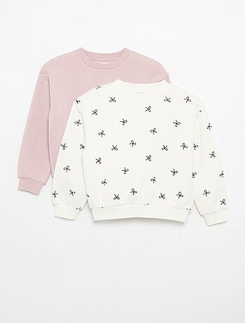Pack de 2 sweats: 1 liso e 1 estampado all over