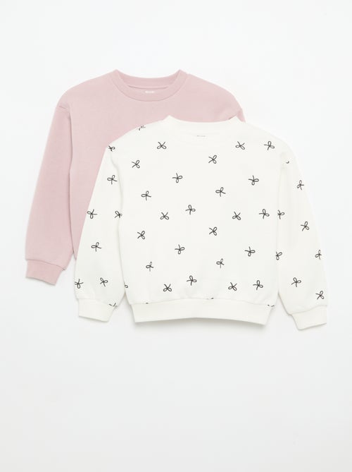 Pack de 2 sweats: 1 liso e 1 estampado all over - Kiabi