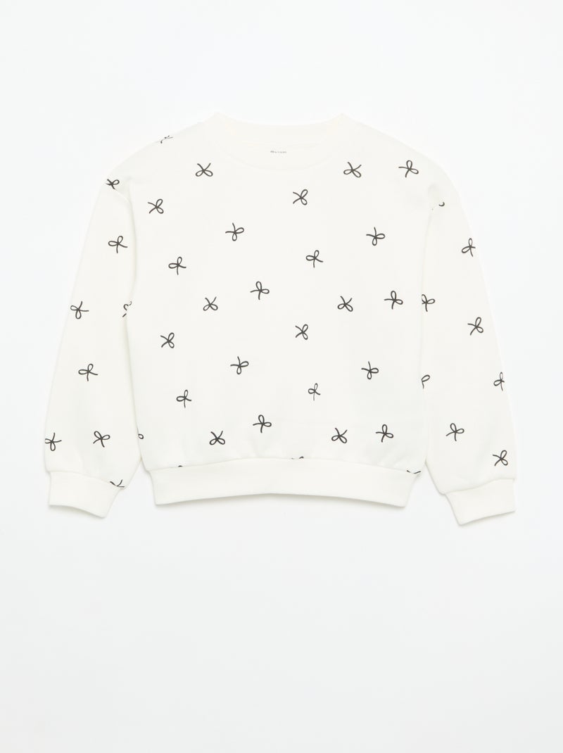 Pack de 2 sweats: 1 liso e 1 estampado all over Branco - Kiabi