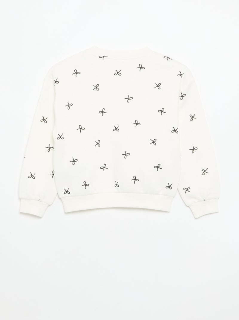 Pack de 2 sweats: 1 liso e 1 estampado all over Branco - Kiabi