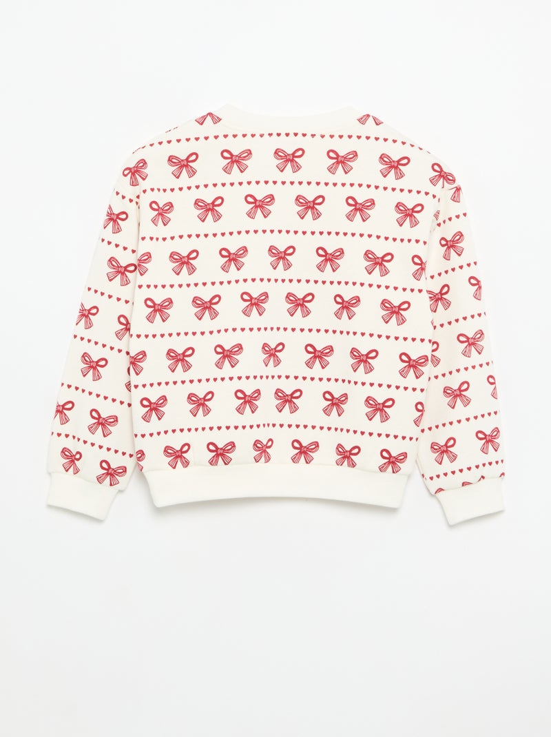 Pack de 2 sweats: 1 liso e 1 estampado all over Vermelho - Kiabi