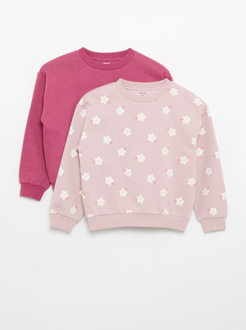 Pack de 2 sweats: 1 liso e 1 estampado all over - Kiabi