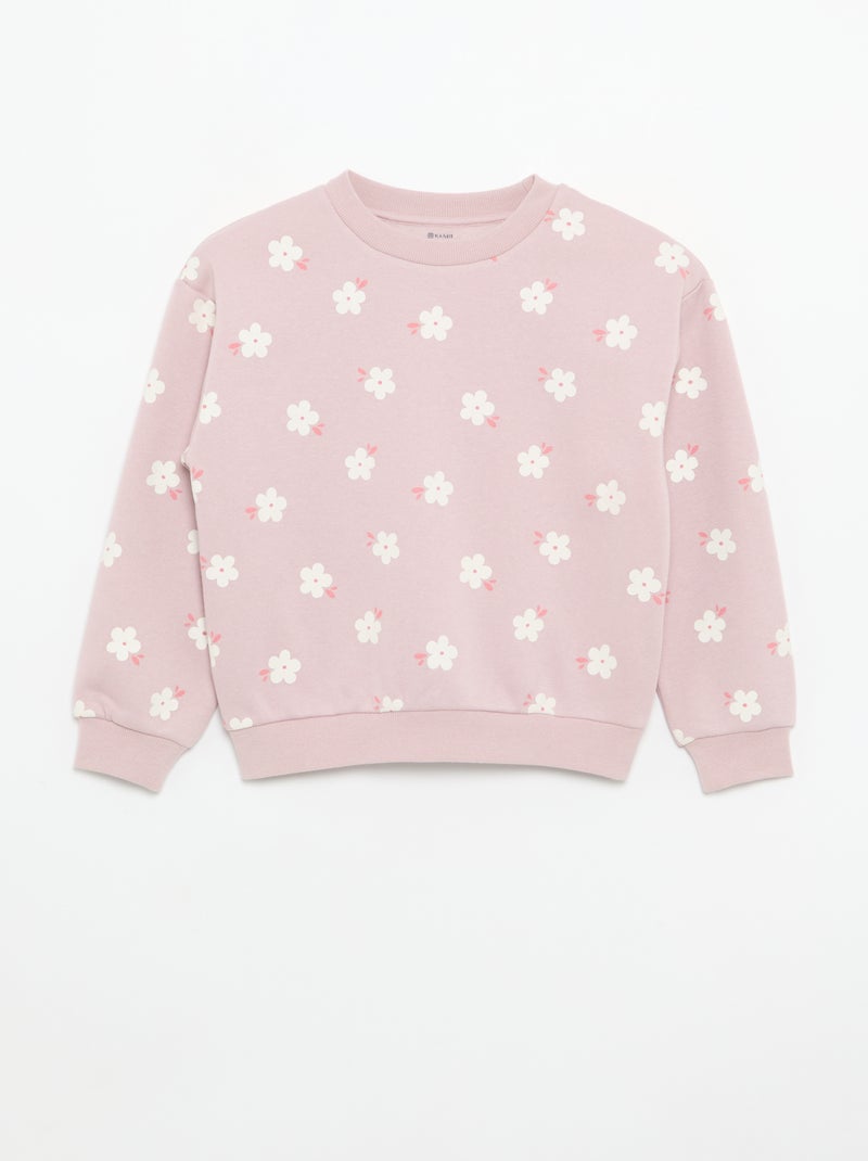 Pack de 2 sweats: 1 liso e 1 estampado all over Violeta - Kiabi