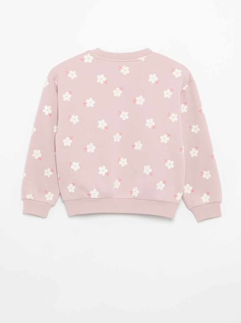 Pack de 2 sweats: 1 liso e 1 estampado all over Violeta - Kiabi