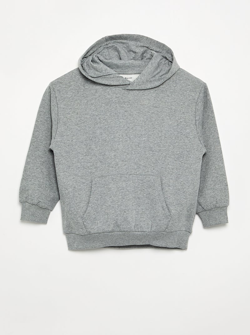 Pack de 2 sweats lisos com capuz Cinza - Kiabi