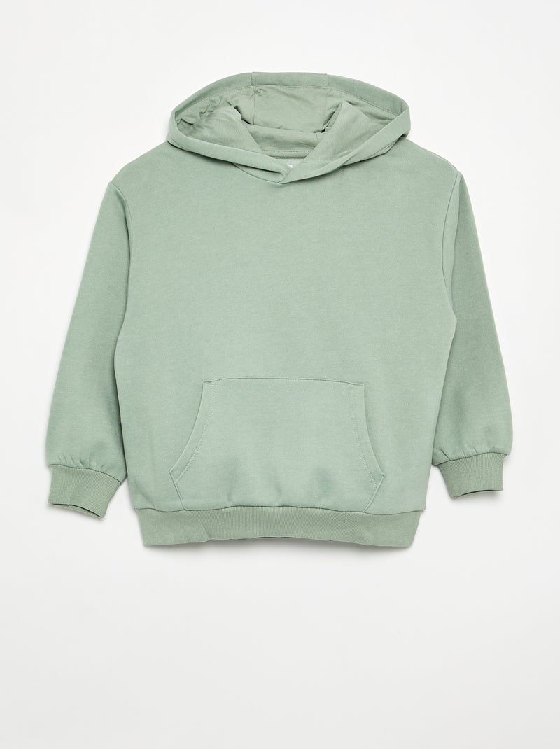 Pack de 2 sweats lisos com capuz Verde - Kiabi