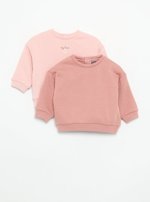 Pack de 2 sweats lisos - Kiabi