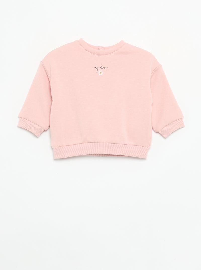 Pack de 2 sweats lisos Rosa - Kiabi