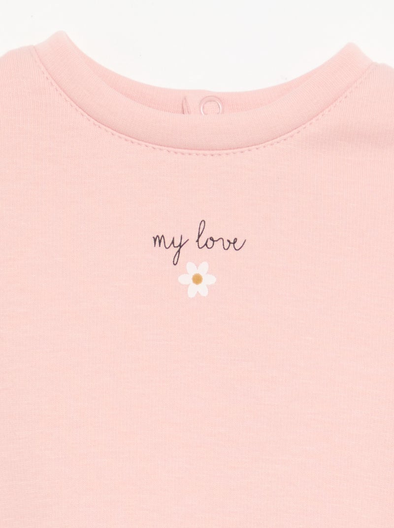 Pack de 2 sweats lisos Rosa - Kiabi