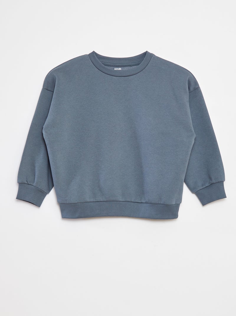 Pack de 2 sweatshirts lisos em moletom Azul - Kiabi