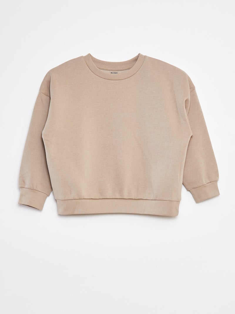 Pack de 2 sweatshirts lisos em moletom Caqui - Kiabi