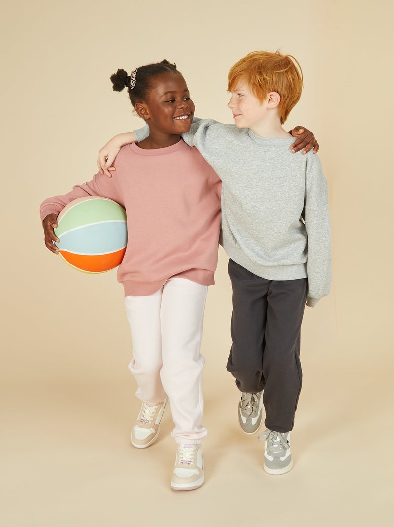 Pack de 2 sweatshirts lisos em moletom Cinza - Kiabi