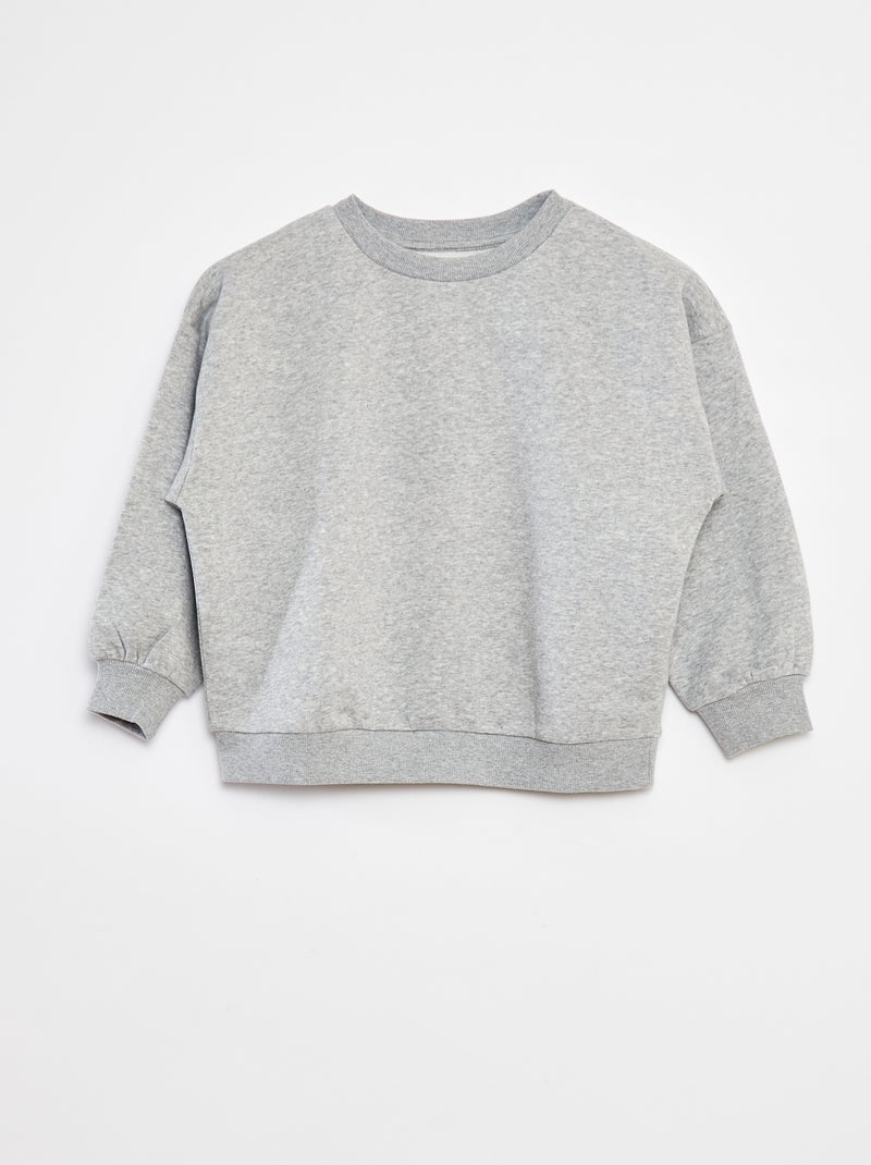 Pack de 2 sweatshirts lisos em moletom Cinza - Kiabi