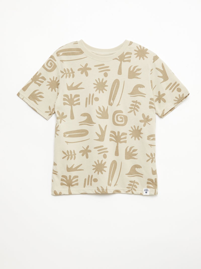 Pack de 2 t-shirts Bege - Kiabi