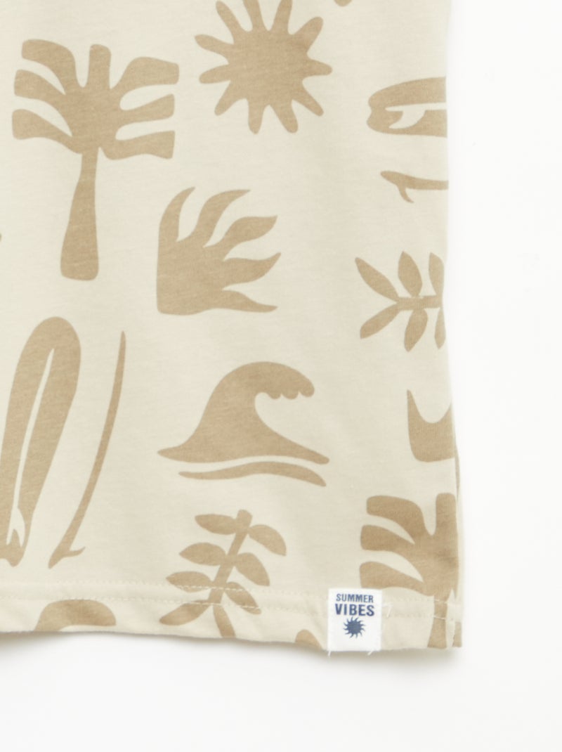 Pack de 2 t-shirts Bege - Kiabi