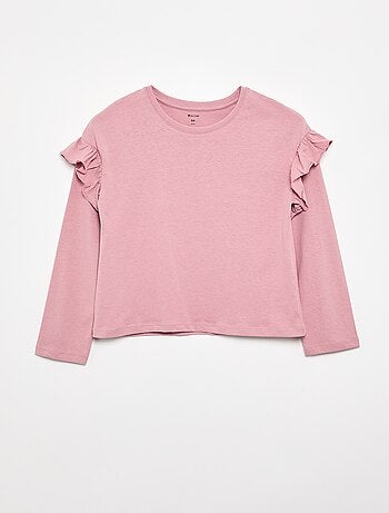 Pack de 2 T-shirts com folhos nos ombros
