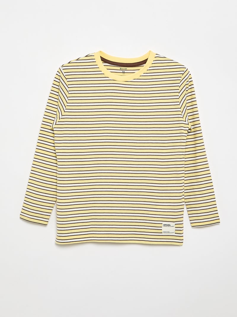 Pack de 2 T-shirts de manga comprida Amarelo - Kiabi