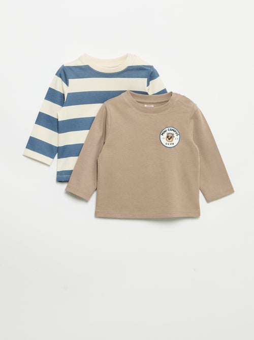 Pack de 2 T-shirts de manga comprida - Kiabi Pack de 2 T-shirts de manga comprida - Kiabi