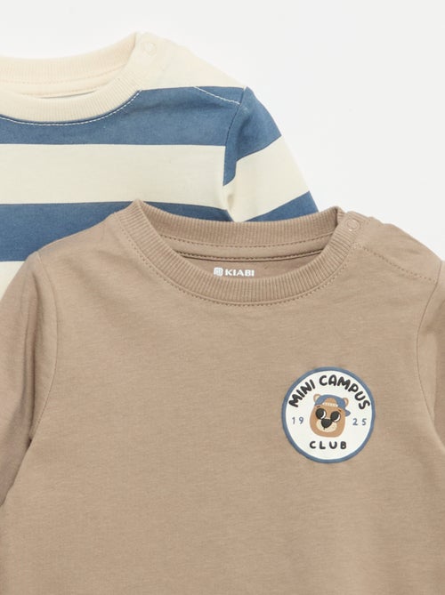 Pack de 2 T-shirts de manga comprida - Kiabi Pack de 2 T-shirts de manga comprida - Kiabi
