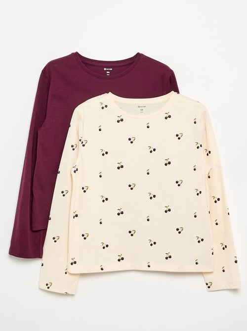 Pack de 2 T-shirts de manga comprida - Kiabi Pack de 2 T-shirts de manga comprida - Kiabi